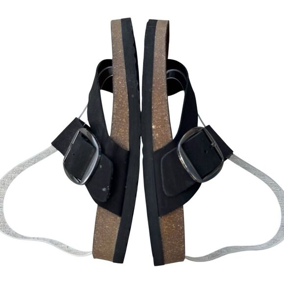 NEW White Mountain Womens Leather Upper Footbed Harley Sandals Size 7M Black - Picture 8 of 9